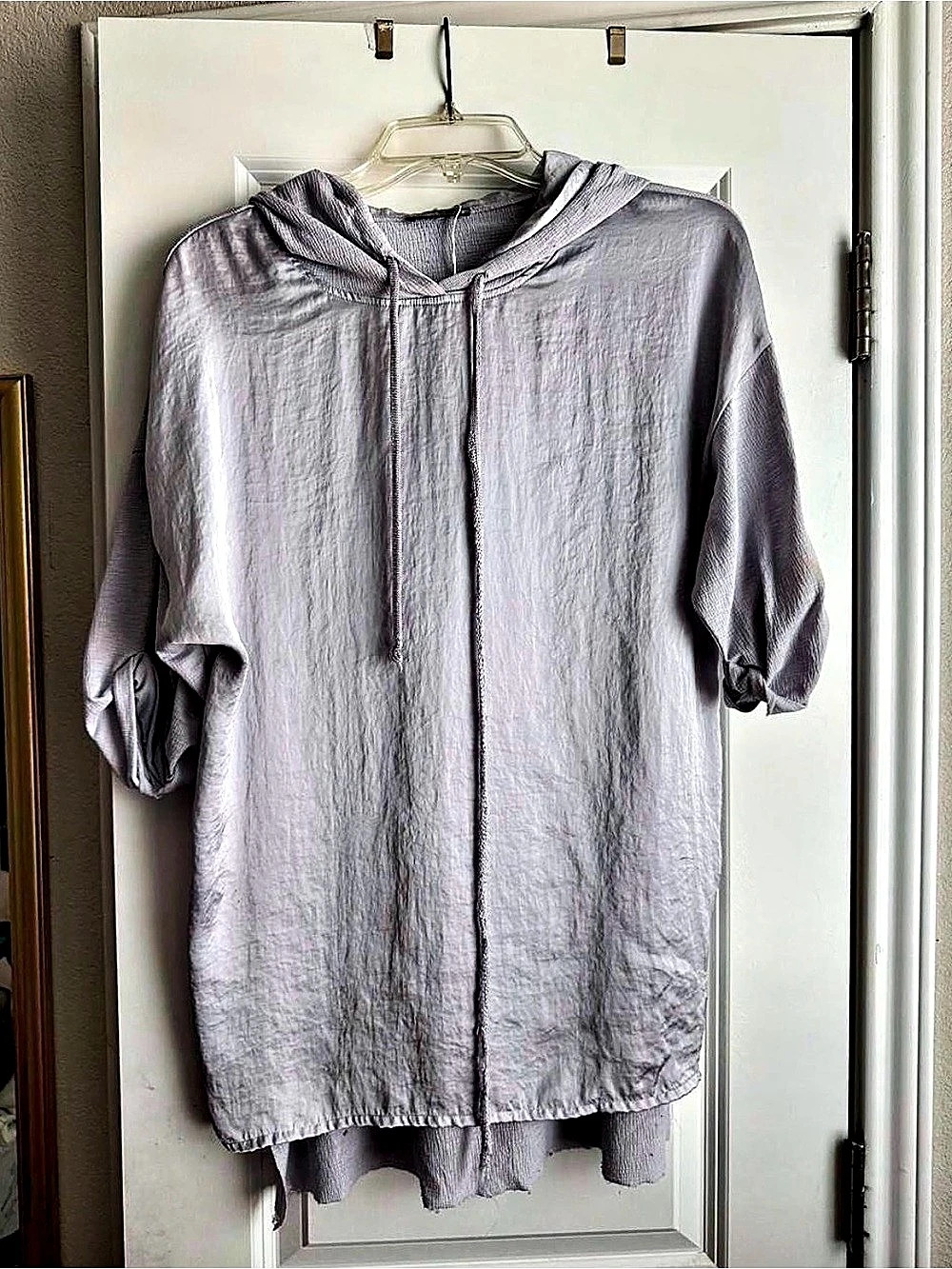Zara Collection light lavender satin hooded tunic